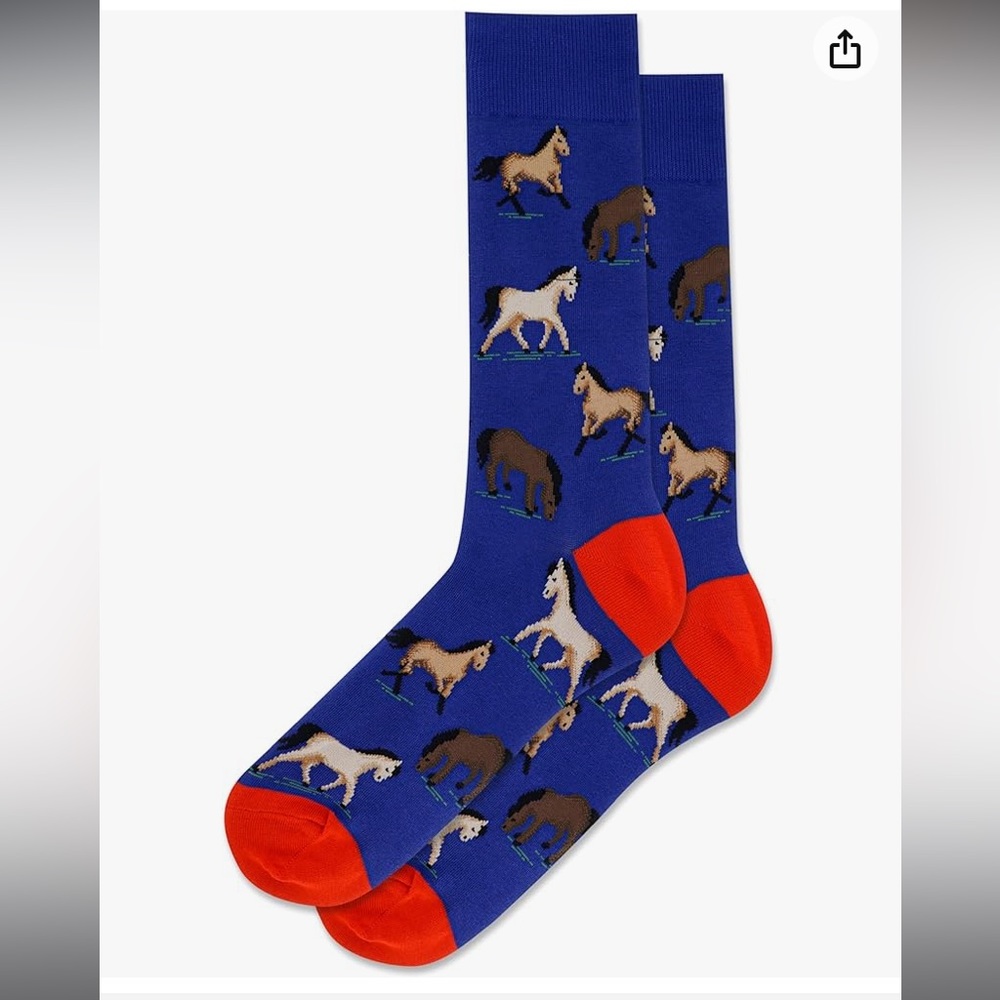 Hot Sox Men’s Horse Crew Socks